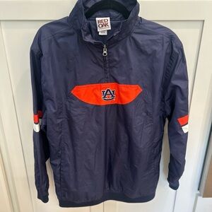 Auburn University Pullover Windbreaker 1/4 Zip Jacket RED OAK Size Youth 16/18